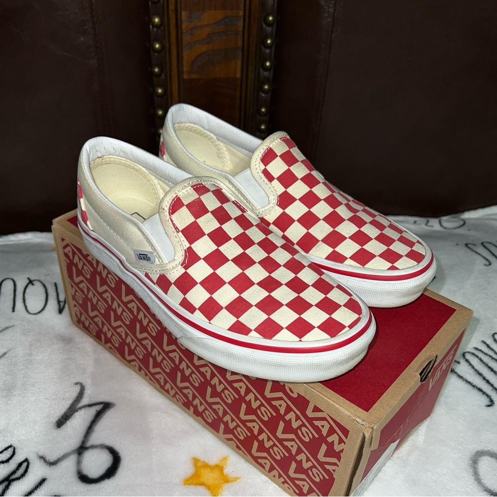 Red checkered VANS